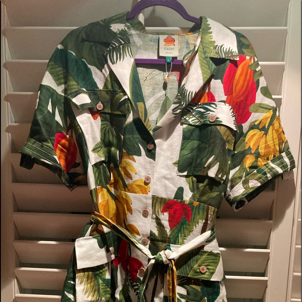 (NWT) Farm Rio linen dress  size Large